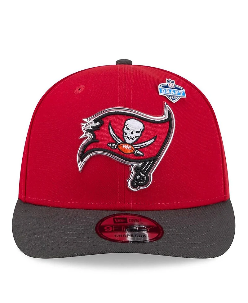 New Era Men's Red/Pewter Tampa Bay Buccaneers 2026 Nfl Draft On Stage Pre-Curved 9FIFTY Snapback Hat
