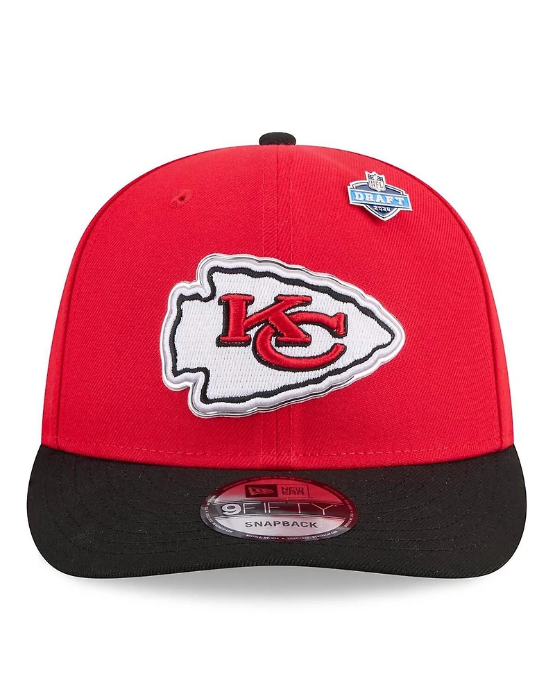 New Era Men's Red/Black Kansas City Chiefs 2026 Nfl Draft On Stage Pre-Curved 9FIFTY Snapback Hat