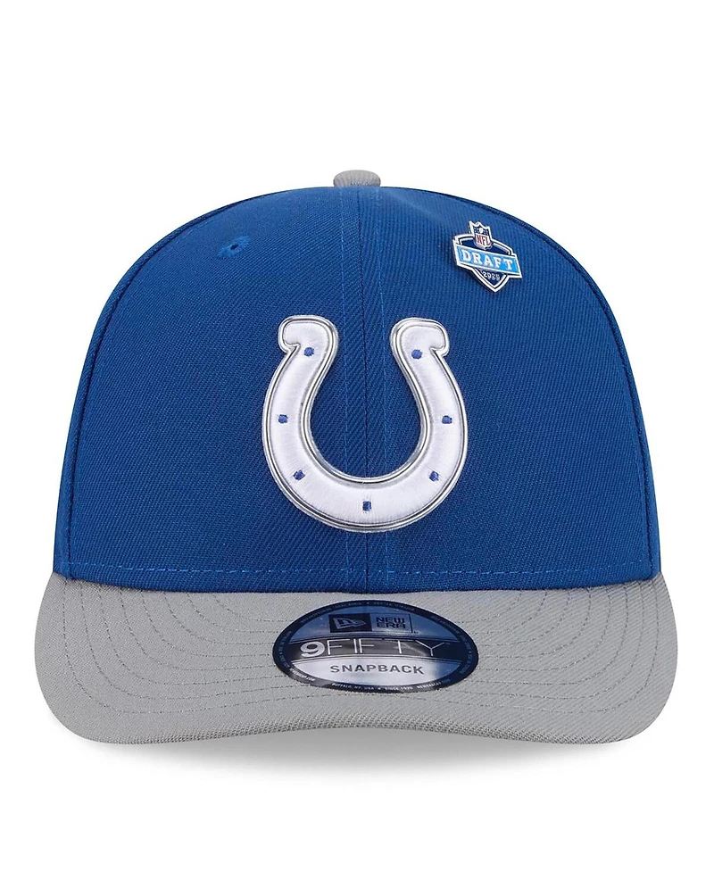 New Era Men's Royal/Gray Indianapolis Colts 2026 Nfl Draft On Stage Pre-Curved 9FIFTY Snapback Hat