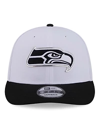New Era Men's White/Black Seattle Seahawks 2026 Nfl Draft Pre-Curved 9FIFTY Snapback Hat