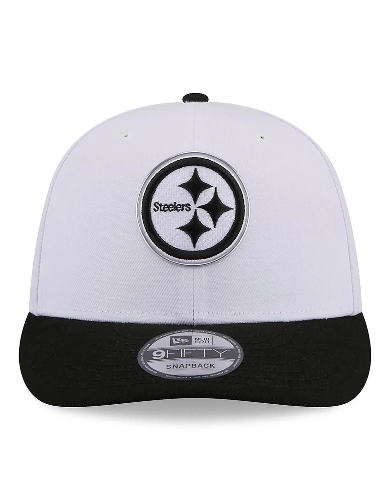 New Era Men's White/Black Pittsburgh Steelers 2026 Nfl Draft Pre-Curved 9FIFTY Snapback Hat