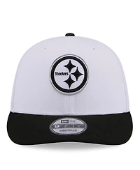 New Era Men's White/Black Pittsburgh Steelers 2026 Nfl Draft Pre-Curved 9FIFTY Snapback Hat