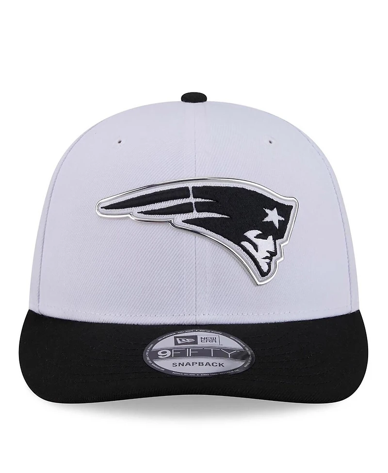 New Era Men's White/Black New England Patriots 2026 Nfl Draft Pre-Curved 9FIFTY Snapback Hat