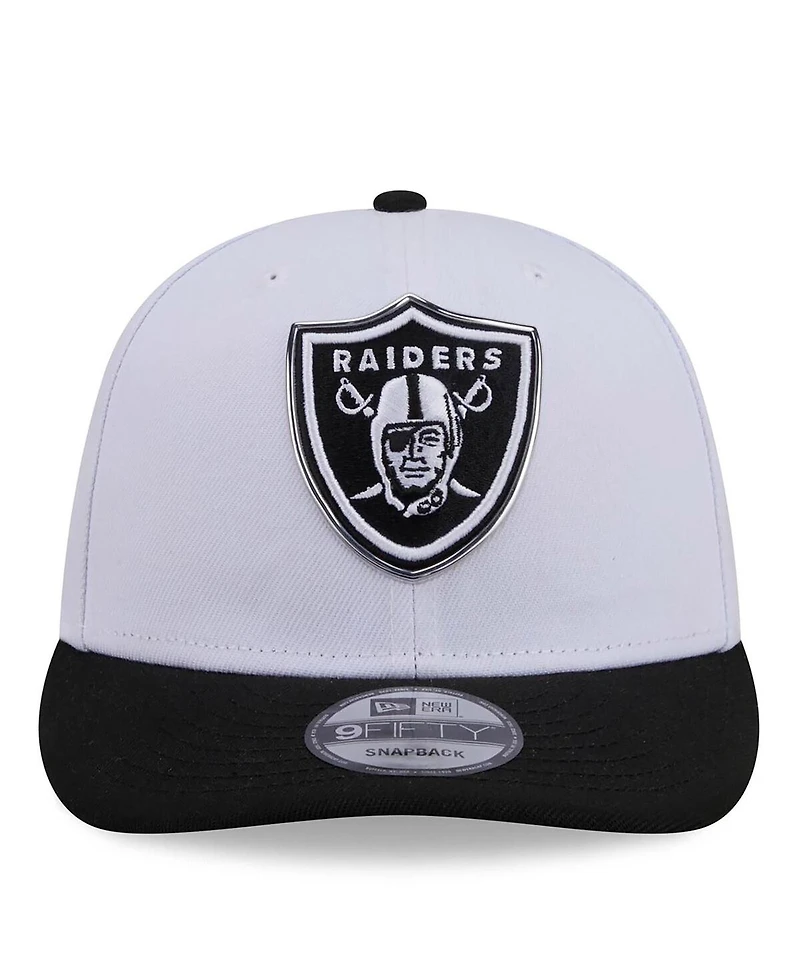 New Era Men's White/Black Las Vegas Raiders 2026 Nfl Draft Pre-Curved 9FIFTY Snapback Hat