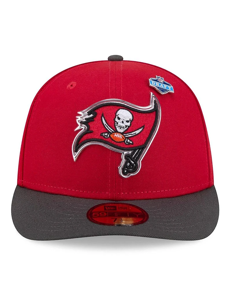 New Era Men's Red/Pewter Tampa Bay Buccaneers 2026 Nfl Draft Pre-Curved 59FIFTY Fitted Hat