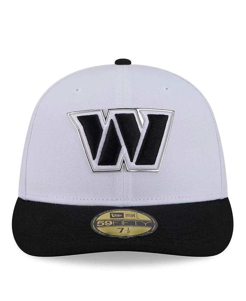 New Era Men's White/Black Washington Commanders 2026 Nfl Draft Pre-Curved 59FIFTY Fitted Hat