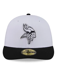 New Era Men's White/Black Minnesota Vikings 2026 Nfl Draft Pre-Curved 59FIFTY Fitted Hat