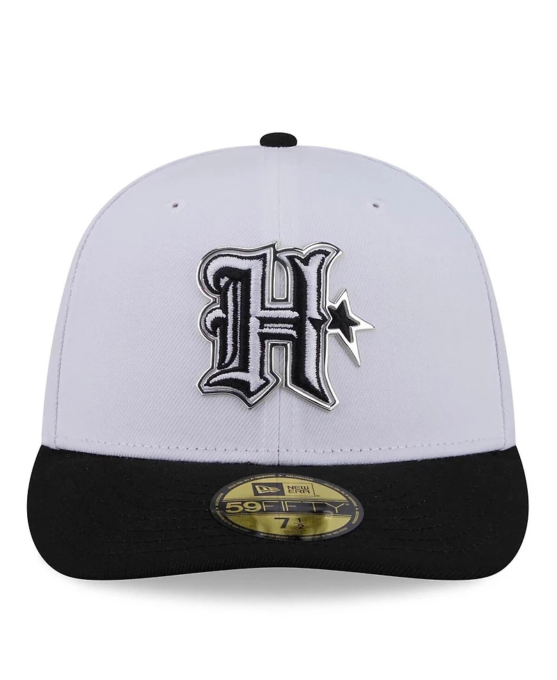 New Era Men's White/Black Houston Texans 2026 Nfl Draft Pre-Curved 59FIFTY Fitted Hat