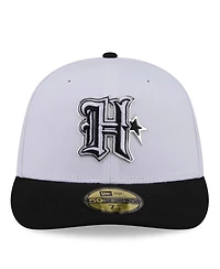 New Era Men's White/Black Houston Texans 2026 Nfl Draft Pre-Curved 59FIFTY Fitted Hat