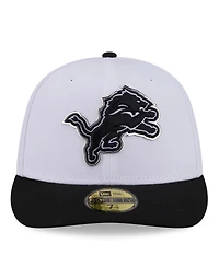 New Era Men's White/Black Detroit Lions 2026 Nfl Draft Pre-Curved 59FIFTY Fitted Hat