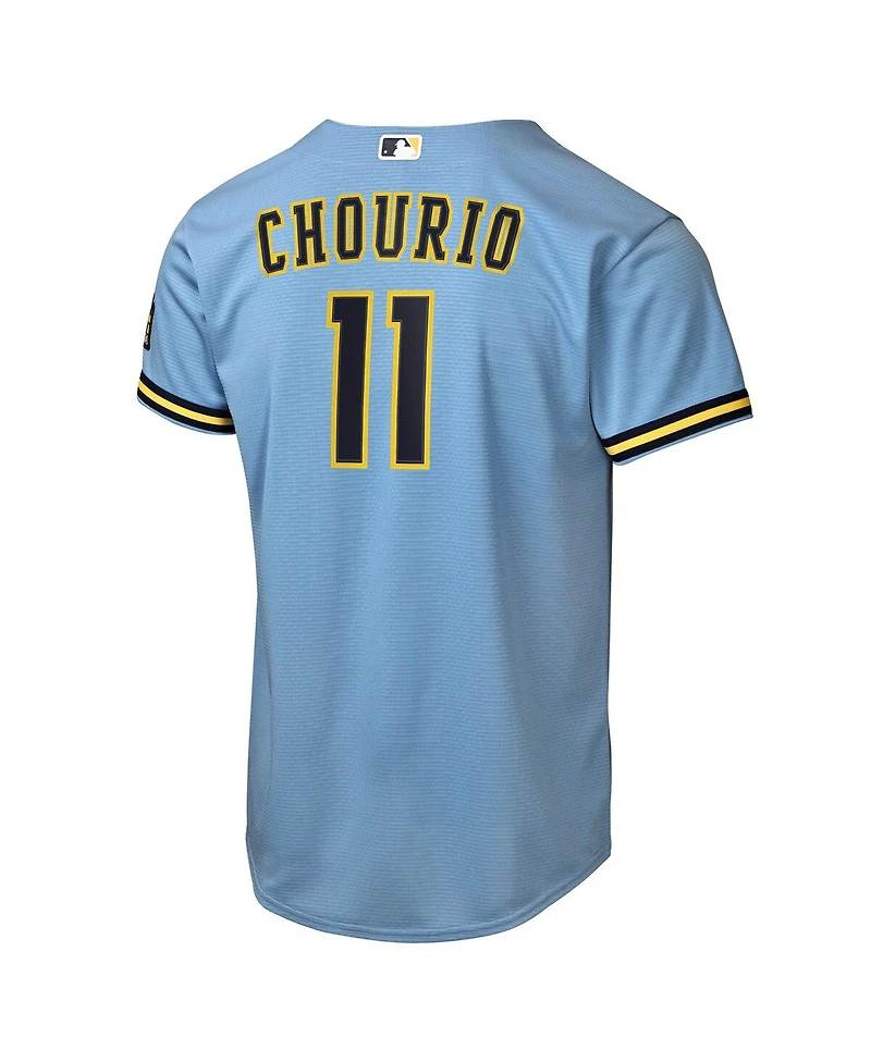 Nike Big Boys and Girls Jackson Chourio Powder Blue Milwaukee Brewers Road Stadium Jersey