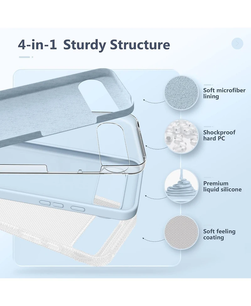 Gonez for Google Pixel 10/Pixel 10 Pro Case, Liquid Silicone Case with Screen Protector, Full Body Protective Cover, Shockproof Phone Cover