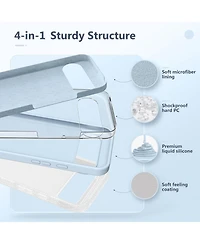 Gonez for Google Pixel 10/Pixel 10 Pro Case, Liquid Silicone Case with Screen Protector, Full Body Protective Cover, Shockproof Phone Cover