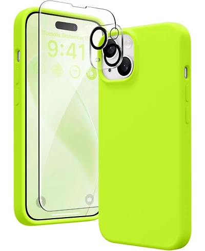 Gonez for iPhone 15 Case, Liquid Silicone Case with Anti-Scratch Soft Microfiber Lining Shockproof Protective Phone Cover