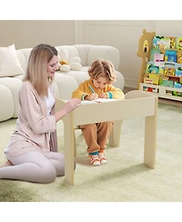 Gouun Kids Table and Chair Set with Wide Tabletop and Curved Safety Edges