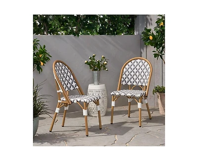 sumyeg French Style Outdoor Rattan Chairs with Lightweight Aluminum Frame