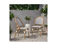 sumyeg French Style Outdoor Rattan Chairs with Lightweight Aluminum Frame