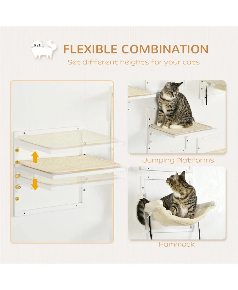 Zeus and Ruta Wood Wall-Mounted Modern Cat Wall Shelves Set for Indoor Cats