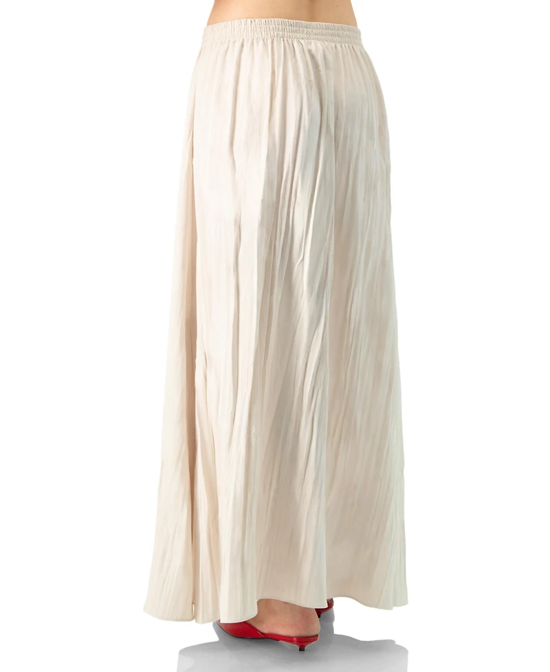 Ivonne Women's Wide Midi Skirt with Side Slit