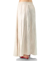 Ivonne Women's Wide Midi Skirt with Side Slit