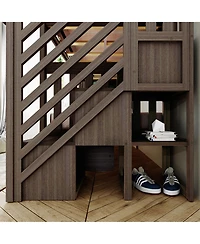 Max and Lily Twin over Staircase Bunk Bed with Storage Drawers