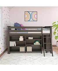 Max & Lily Low Loft With 3-Shelf Bookcase and 6-Shelf