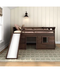 Max and Lily Farmhouse Twin Low Loft with Slide