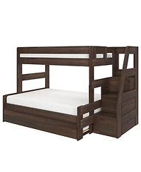 Max and Lily Modern Farmhouse Twin Over Full Bunk Bed With Staircase