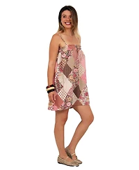 24seven Comfort Apparel Women's Patchwork Mini Dress