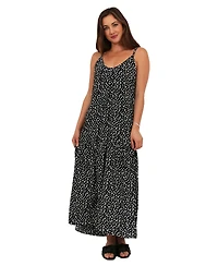 24seven Comfort Apparel Women's Dot Print Maxi Dress