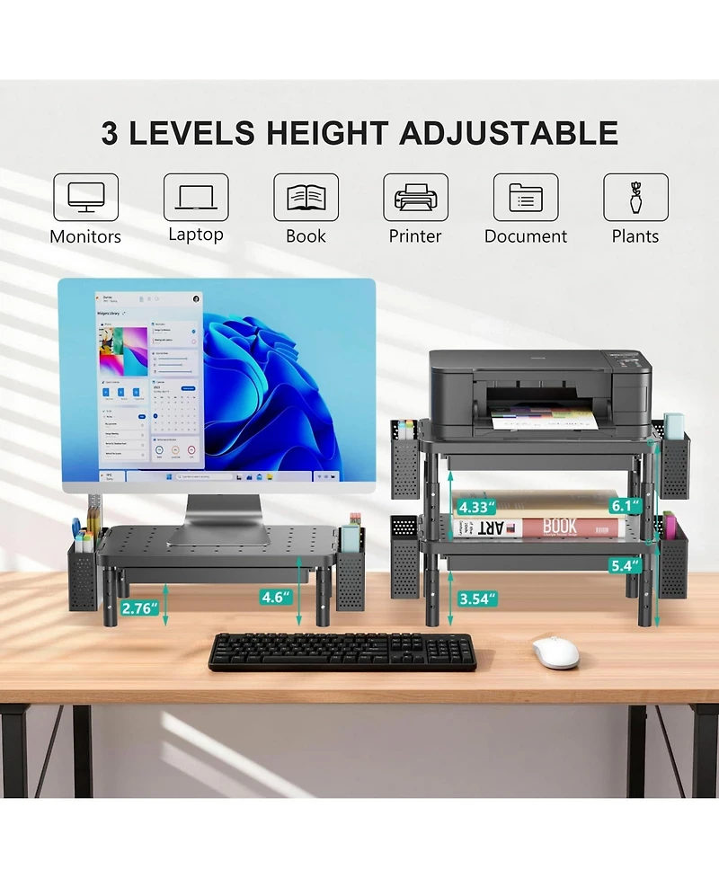 Gnuadz Monitor Stand Riser Drawer Pen Holder Adjustable desktop organizer
