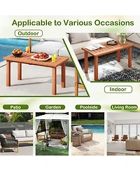 Slickblue Patio Coffee Table with Slatted Surface for Outdoor Spaces