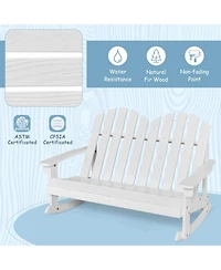 Gouun 2-Person Kids Adirondack Rocking Chair with Slatted Seat
