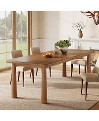 Tribesigns 63'' Solid Wood Dining Table for 4 to 6, Farmhouse Kitchen Table, Rectangular Wood Dinner Table