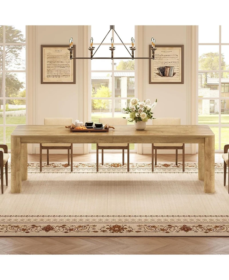 Tribesigns 78.7-Inch Long Dining Table for 6-8, Large Farmhouse Kitchen Table with Rounded Edges for Kitchen and Dining and Living Room