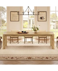 Tribesigns 78.7-Inch Long Dining Table for 6-8, Large Farmhouse Kitchen Table with Rounded Edges for Kitchen and Dining and Living Room