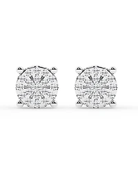 Diamond Cluster Stud Earrings in Sterling Silver (1/4 ct. t.w.)