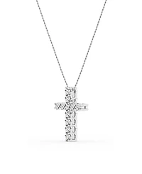 Diamond Cross Pendant Necklace (1/4 ct. t.w.) in Sterling Silver