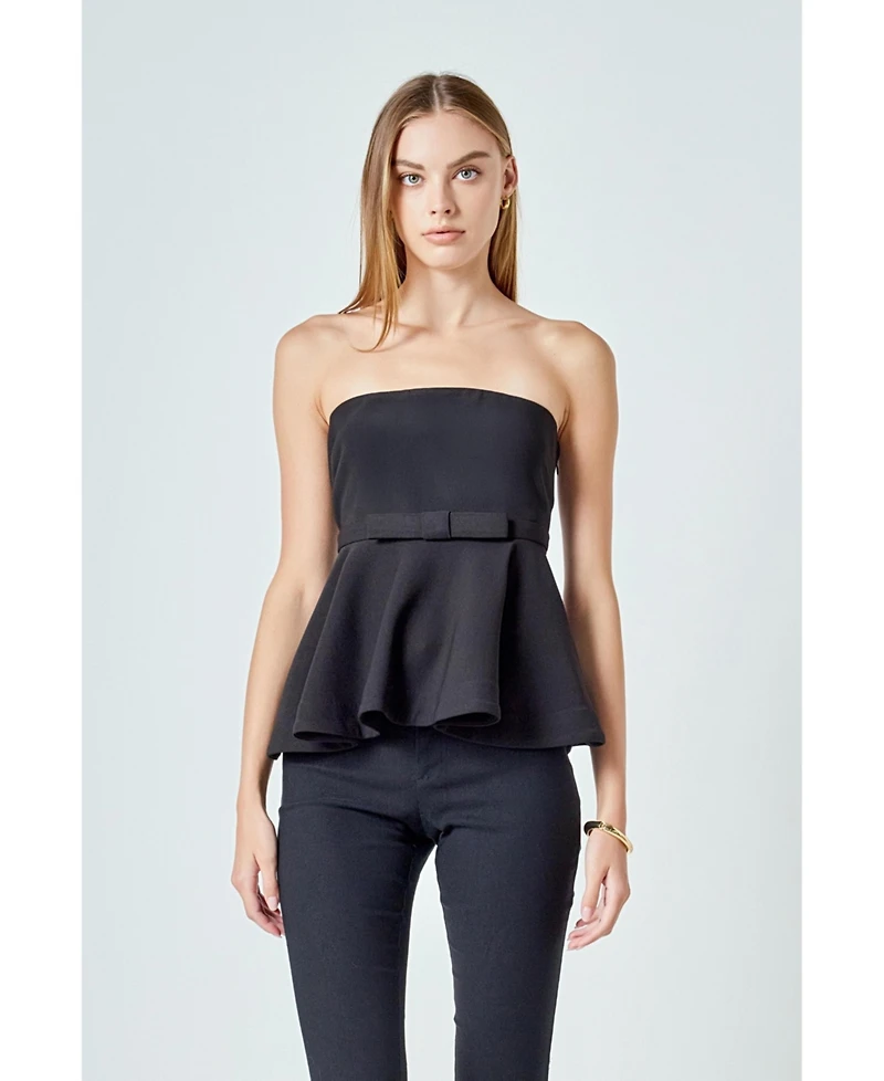 endless rose Women's Strapless Flared Top