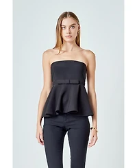 endless rose Women's Strapless Flared Top