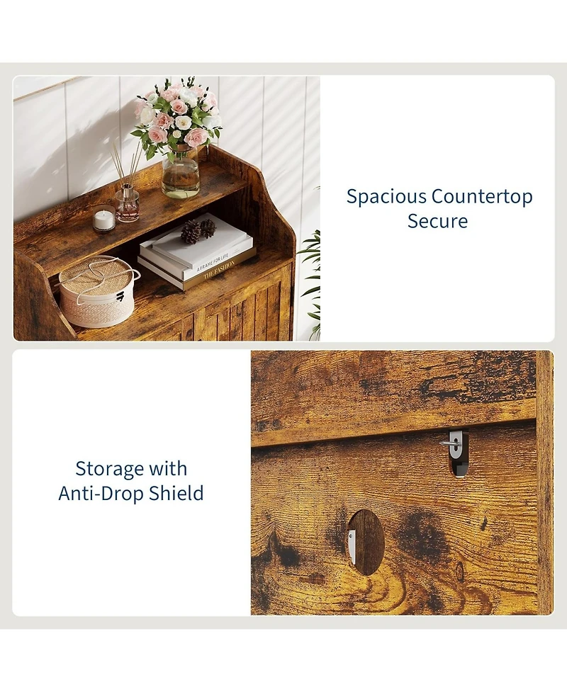 Homfan Modern Shoe Storage Cabinet with Doors, 4 Tier Organizer Adjustable Shelves