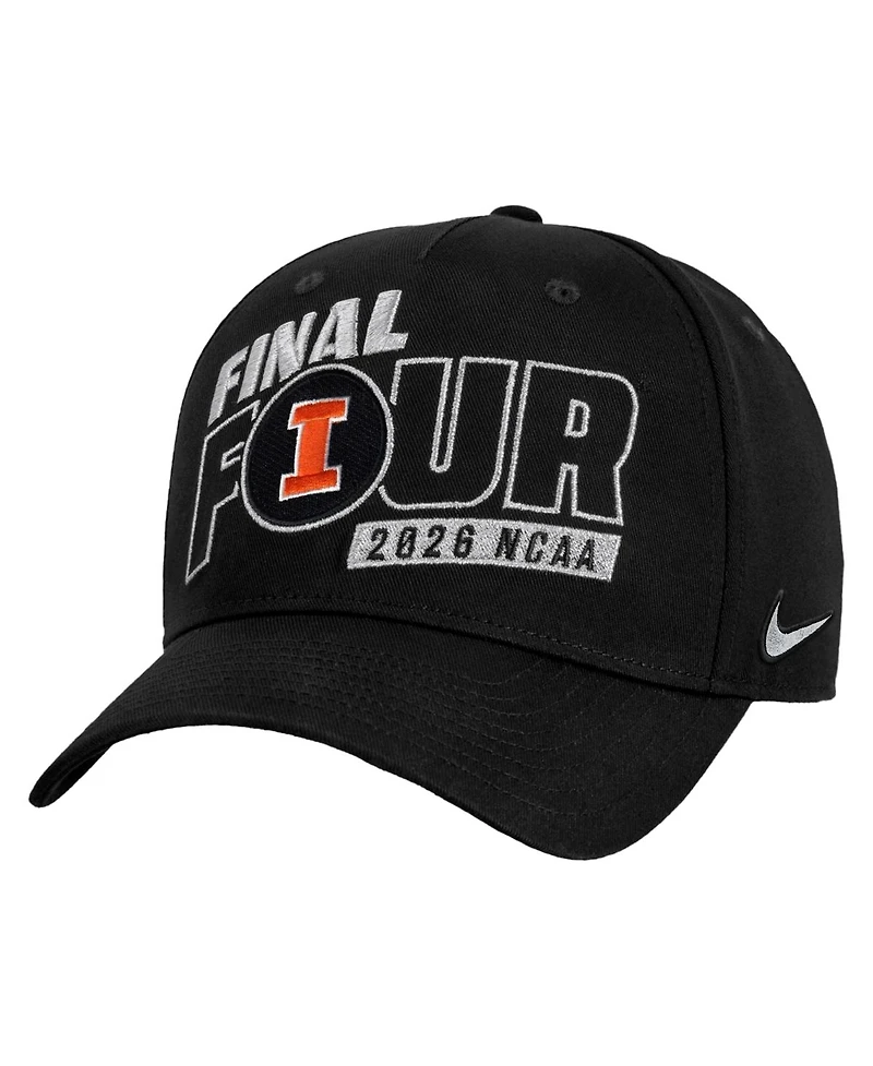 Nike Men's Black Illinois Fighting Illini 2026 Ncaa Men's Basketball Tournament March Madness Final Four Locker Room Adjustable Hat