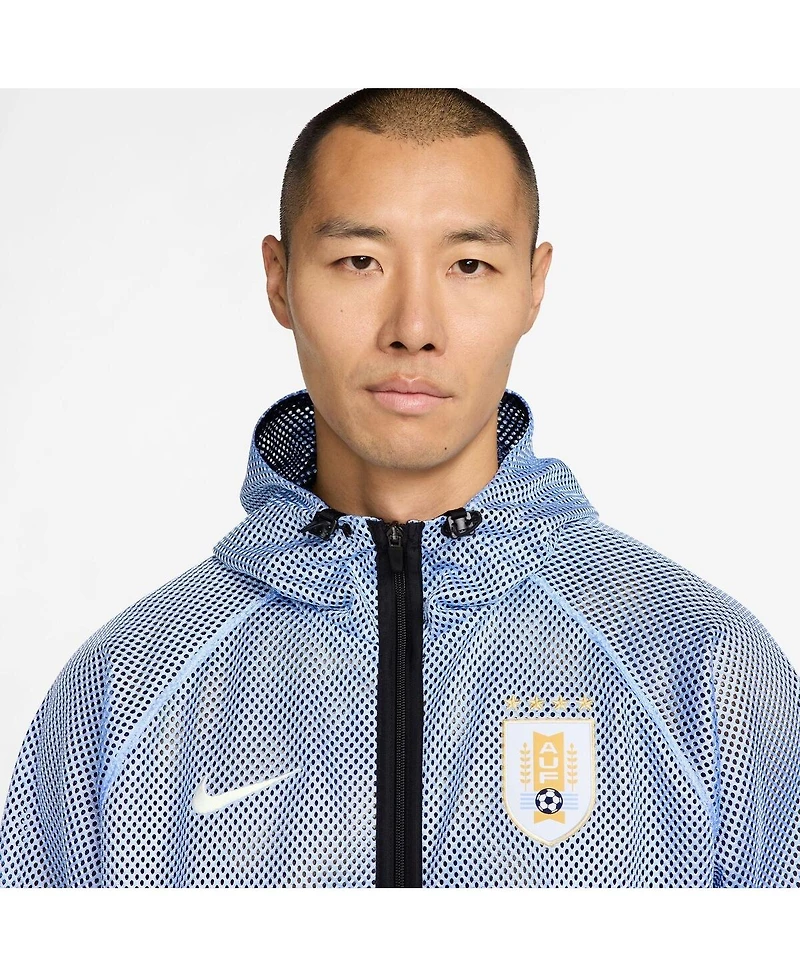 Nike Men's Light Blue Uruguay National Team 2026 Anthem Mesh Dri-fit Full-Zip Hooded Jacket