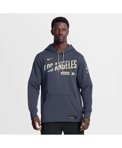 Nike Men's Navy Los Angeles Dodgers Authentic Collection City Connect Therma-fit Hoodie