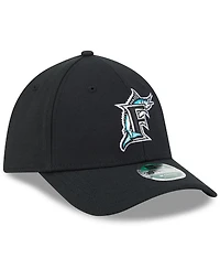 New Era Men's Black Florida Marlins Player Replica 39THIRTY M-Crown Flex Hat