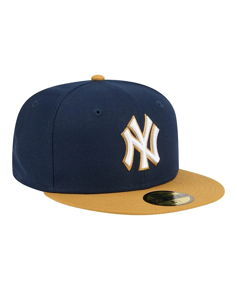 New Era Men's Navy/Khaki York Yankees Two-Tone Color Pack 59FIFTY Fitted Hat