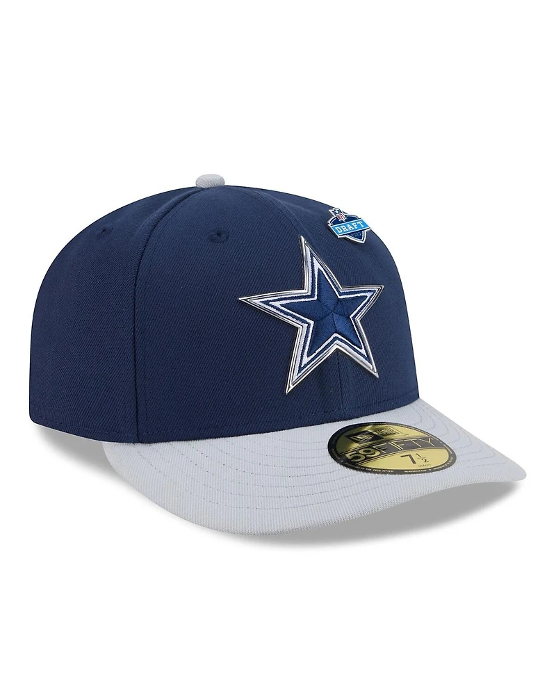 New Era Men's Navy/Silver Dallas Cowboys 2026 Nfl Draft Pre-Curved 59FIFTY Fitted Hat