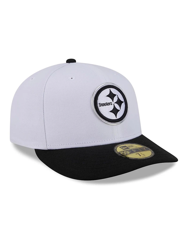 New Era Men's White/Black Pittsburgh Steelers 2026 Nfl Draft Pre-Curved 59FIFTY Fitted Hat