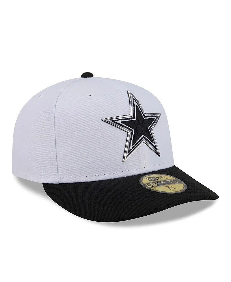 New Era Men's White/Black Dallas Cowboys 2026 Nfl Draft Pre-Curved 59FIFTY Fitted Hat