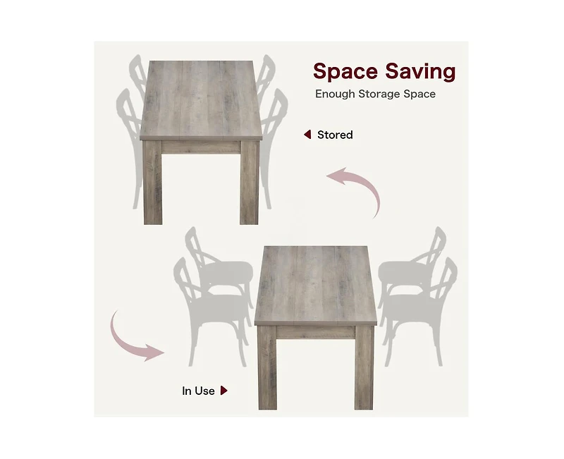 gaomon 4-6 Person 63" Farmhouse Rectangular Dining Table